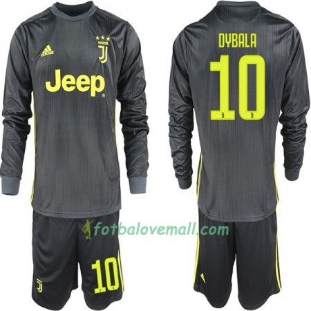Levné Juventus Paulo Dybala 10 Dětské Venkovní Fotbalové dresy 2018/19 Dlouhý Rukáv